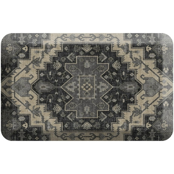 Designer Comfort Kitchen Mat - Reagan Black-Tan - 20x30
