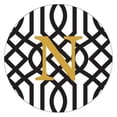 thumbnail image 1 of Designer Compact Mirror Monogram on Trellis Print, Rose & Gold, 1 of 1