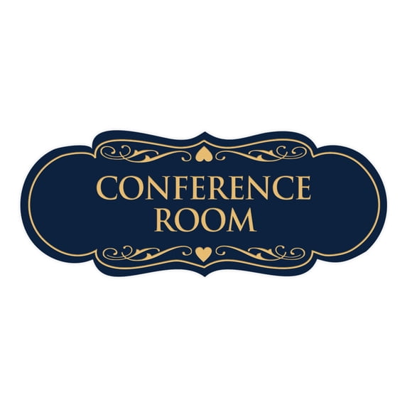Designer Conference Room Sign(Navy Blue/Gold) - Large