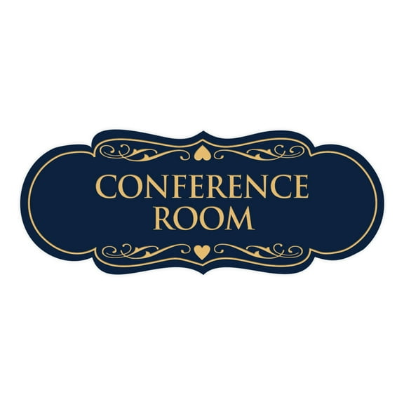 Designer Conference Room Sign(Navy Blue/Gold) - Medium