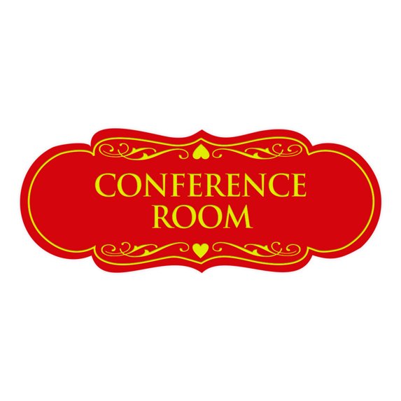 Designer Conference Room Sign(Red/Yellow) - Small