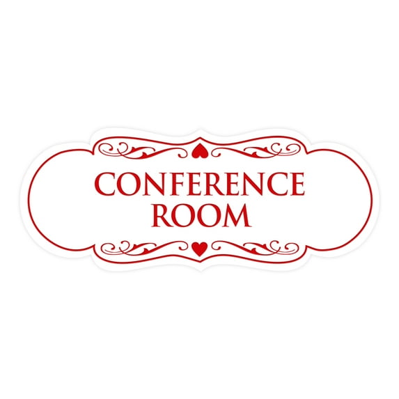 Designer Conference Room Sign(White/Red) - Large
