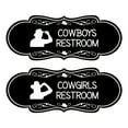 thumbnail image 1 of Designer Cowgirls and Cowboys Novelty Restroom Signs, Set of 2 (Black) - Large, 1 of 5