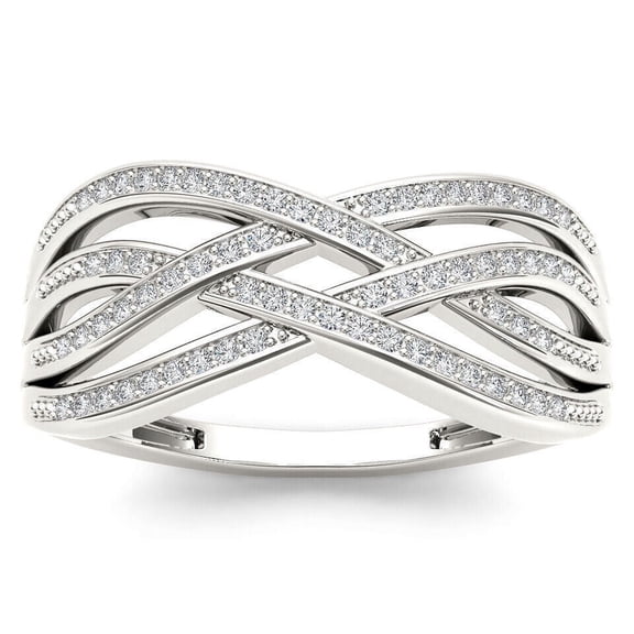 Designer Criss Cross Over Engagement Ring For Wife 1.8 Ct Simulated Diamond 14K White Gold Plated