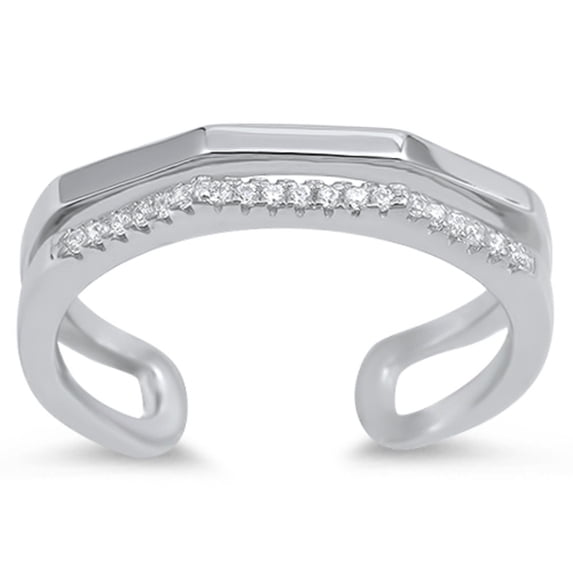 Designer Cubic Zirconia Ring Sterling Silver 925