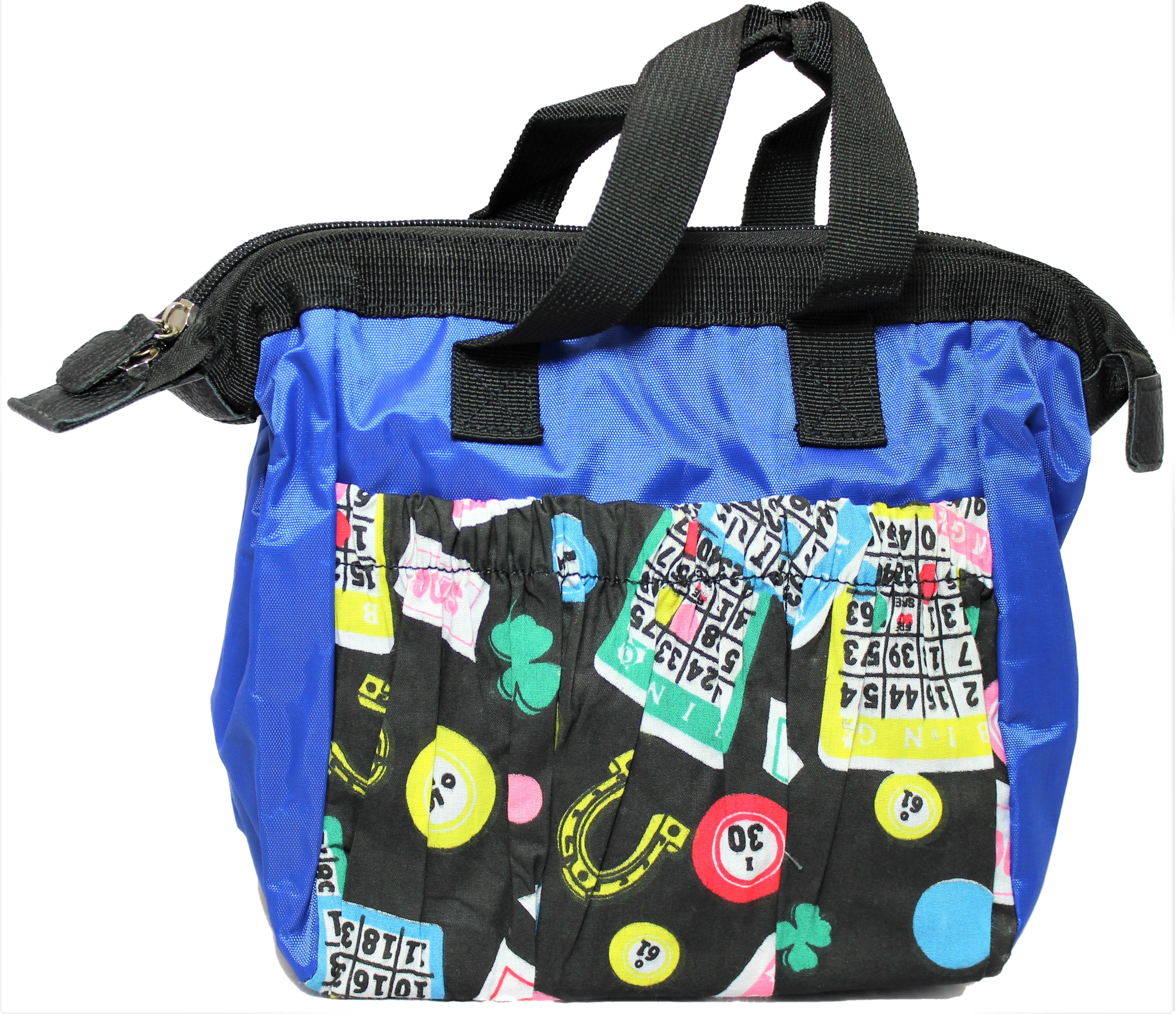 Designer Deals 6 Pocket Blue Bingo Dauber Tote Bag Card Pattern