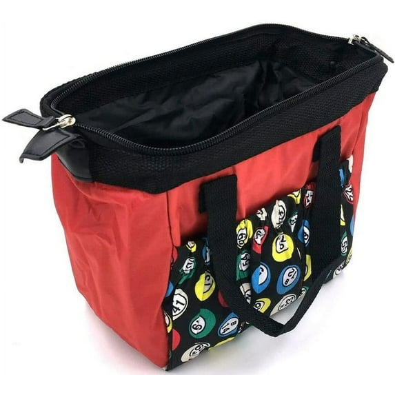 Tote Bag 6 Pocket Red Bingo Dauber Ball Pattern