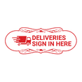 thumbnail image 1 of Designer Deliveries Sign In Here Sign (White/Red) - Medium, 1 of 4