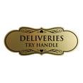 thumbnail image 1 of Designer Deliveries Try Handle Sign (Brushed Gold) - Medium, 1 of 5