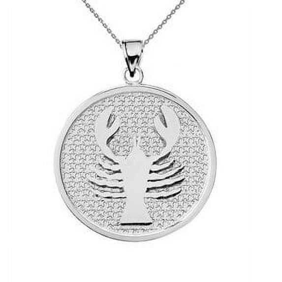 Designer Diamond Cancer Constellation Pendant Necklace in White Gold : 14K Pendant with 18" chain