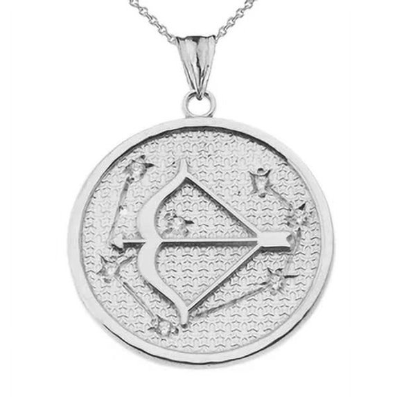 Designer Diamond Sagittarius Constellation Pendant Necklace in White Gold
