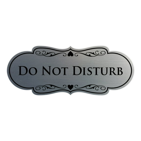 Designer Do Not Disturb Sign (Brushed Silver) - Medium