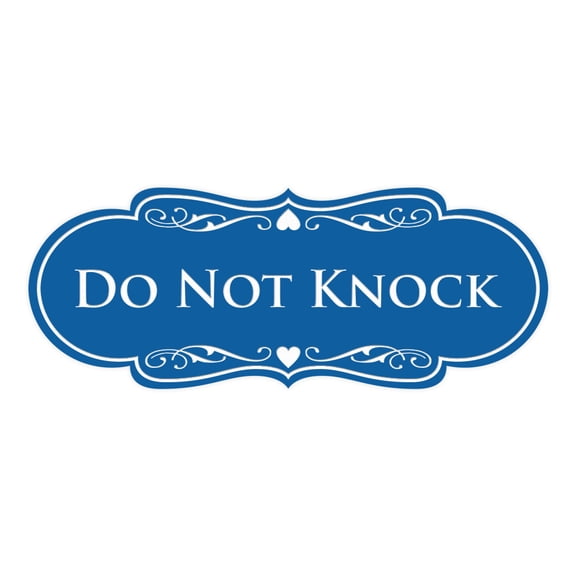 Designer Do Not Knock Sign (Blue) - Medium