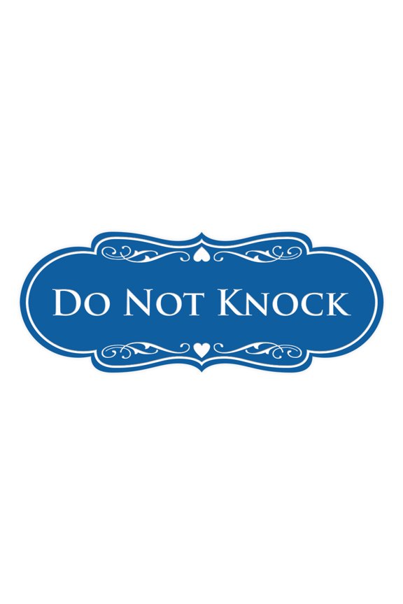 Designer Do Not Knock Sign (Blue) - Medium