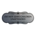 thumbnail image 1 of Designer Do Not Leave Children Unattended Sign(Brushed Silver) - Small, 1 of 6