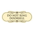thumbnail image 1 of Designer Do Not Ring Doorbell Sign(Ivory/Dark Brown) - Small, 1 of 6