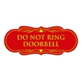 thumbnail image 1 of Designer Do Not Ring Doorbell Sign(Red/Yellow) - Large, 1 of 6