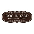 thumbnail image 1 of Designer Dog In Yard Keep Gate Closed Sign(Dark Brown) - Large, 1 of 6