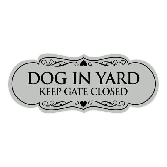 Designer Dog In Yard Keep Gate Closed Sign(Lt Gray) - Small