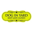 thumbnail image 1 of Designer Dog In Yard Keep Gate Closed Sign(Yellow / Black) - Medium, 1 of 6