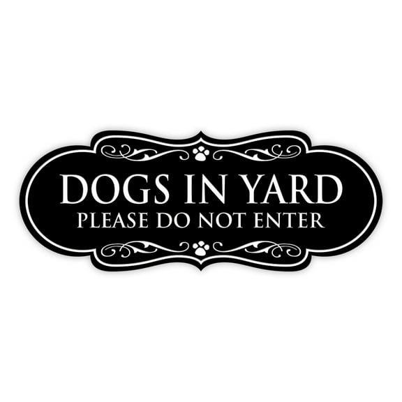 Designer Dogs In Yard Please Do Not Enter Sign (Black) - Large