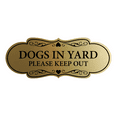 thumbnail image 1 of Designer Dogs In Yard Please Keep Out Sign (Brushed Gold) - Large, 1 of 4