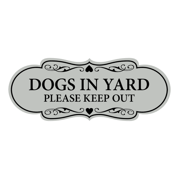 Designer Dogs In Yard Please Keep Out Sign (Lt Gray) - Medium