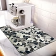 thumbnail image 1 of Designer Drying Mat - 16x24 Trimmable, PU Leather Surface & Rubber Backed, Quick Absorbent, Heat Resistant for Kitchen Countertop Protection, Coffee Bar Decor - Colorful Pebbles, 1 of 1