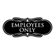 Designer EMPLOYEES ONLY Sign - Black - Small | Stylish Office Door Plaque for Exclusive Areas