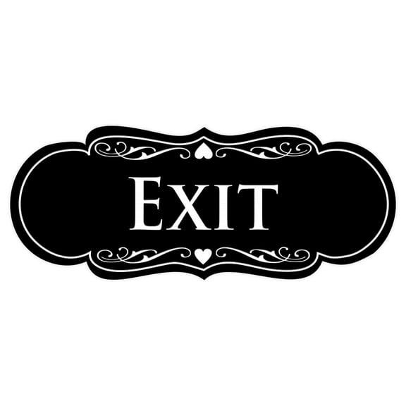 Designer EXIT Sign - Black - Medium