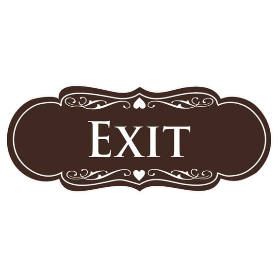 Designer EXIT Sign - Dark Brown - Small