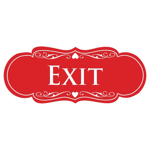 Designer EXIT Sign -Red - Medium 2.75 x 7"