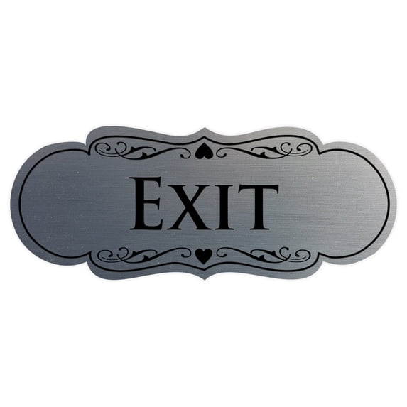 Designer EXIT Sign - Silver - Large