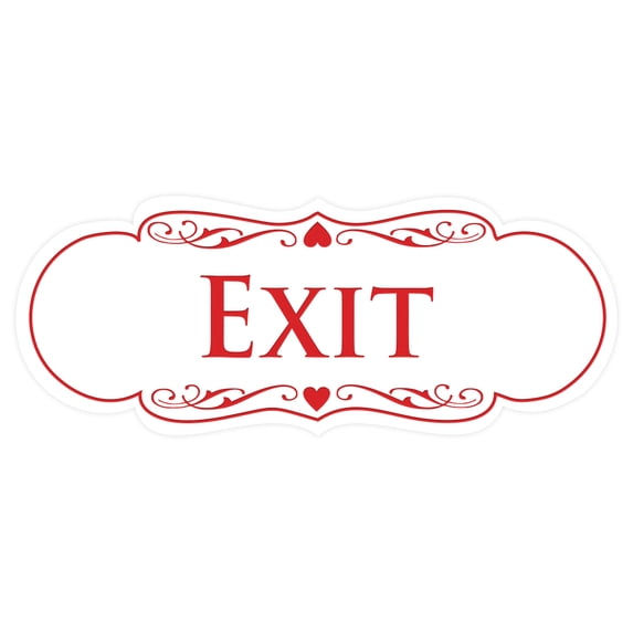Designer EXIT Sign - White / Red - Large