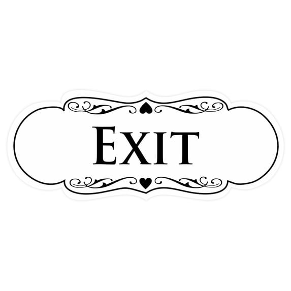Designer EXIT Sign - White - Small