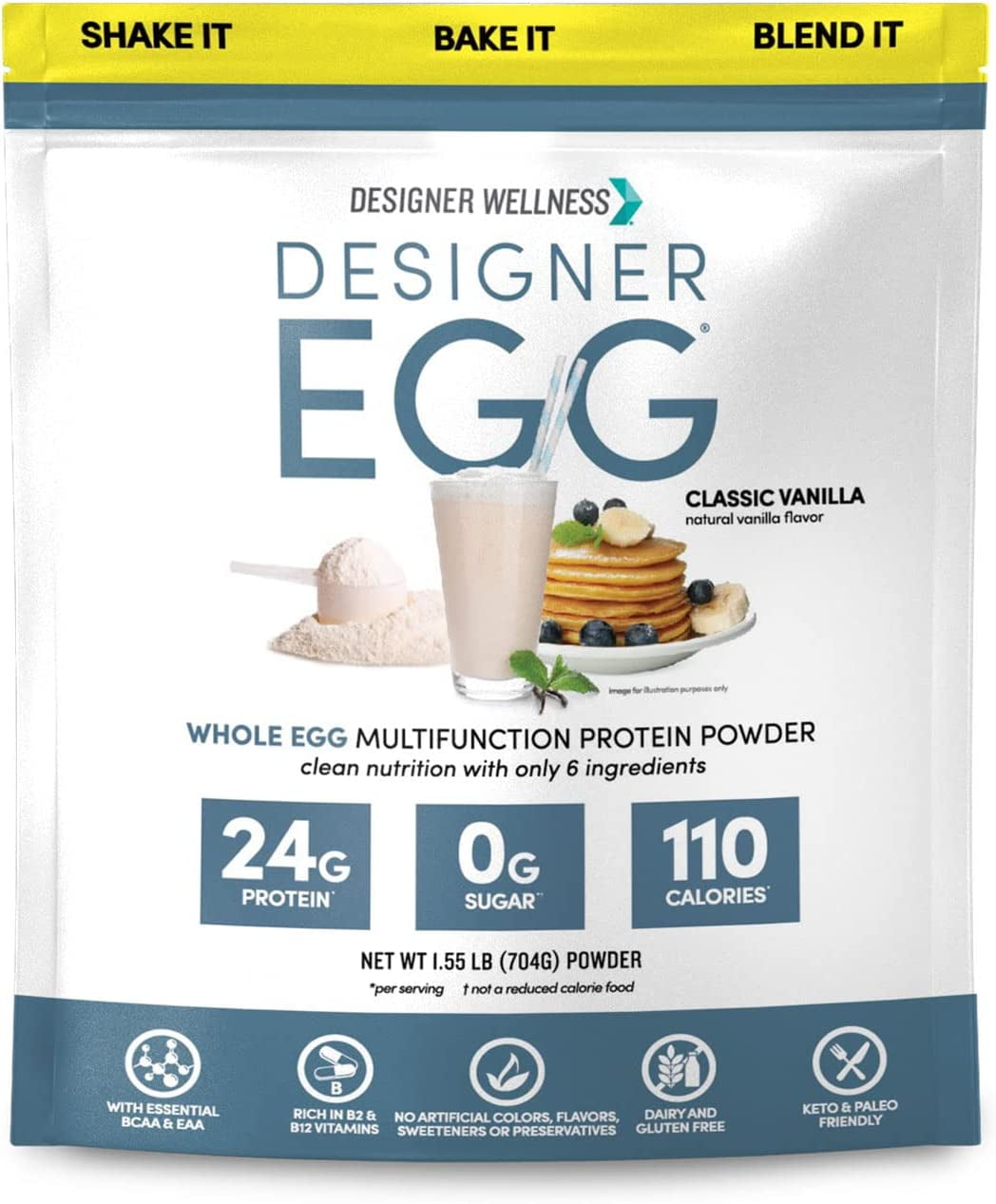 , Designer Egg, Natural Egg Yolk & White Protein Powder, Keto and Paleo