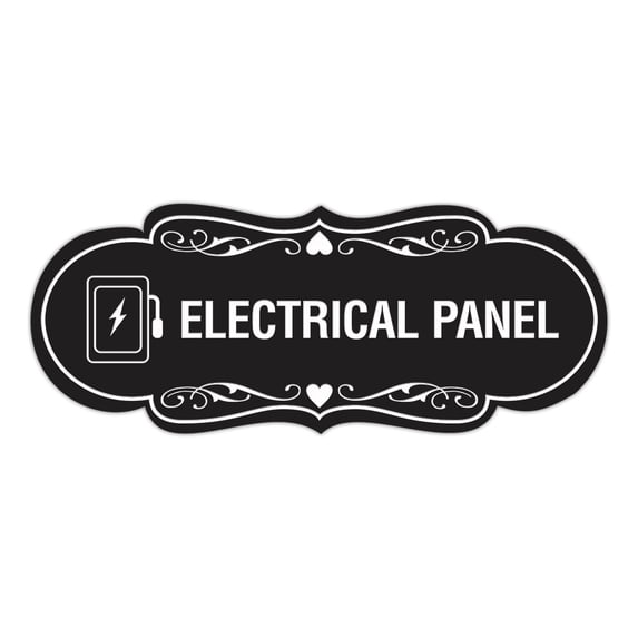 Designer Electrical Panel (Box) Sign (Black) - Medium