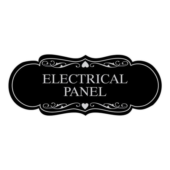 Designer Electrical Panel Sign(Black) - Medium