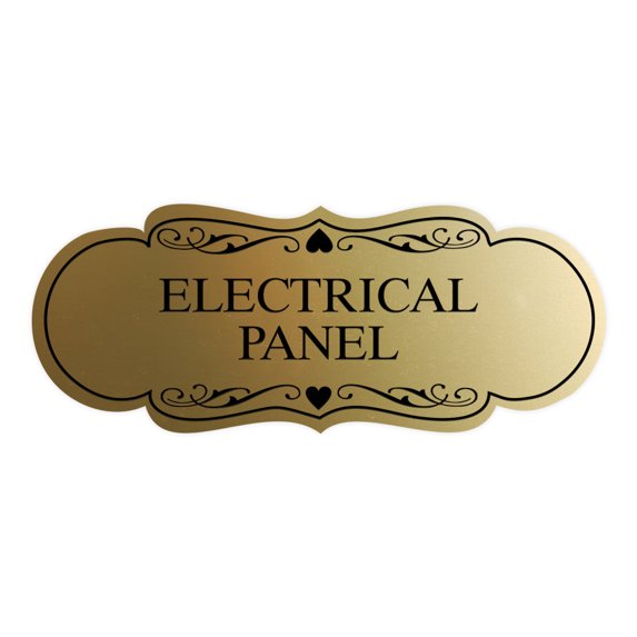 Designer Electrical Panel Sign(Brushed Gold) - Large