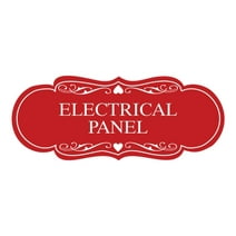 Designer Electrical Panel Sign(Red) - Small