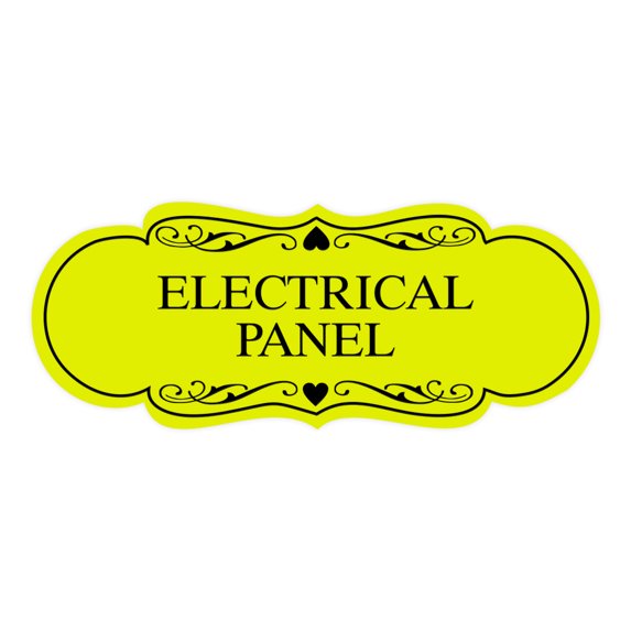 Designer Electrical Panel Sign(Yellow / Black) - Small