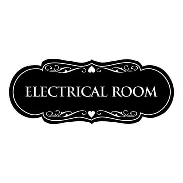 Designer Electrical Room Sign(Black) - Medium