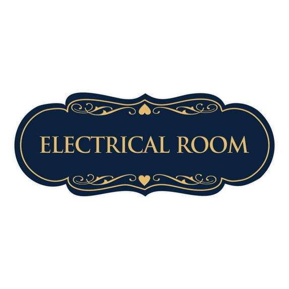 Designer Electrical Room Sign(Navy Blue/Gold) - Small