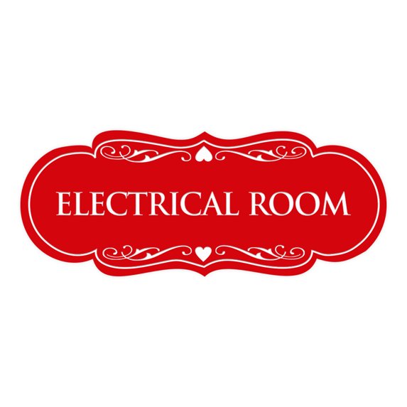 Designer Electrical Room Sign(Red) - Medium