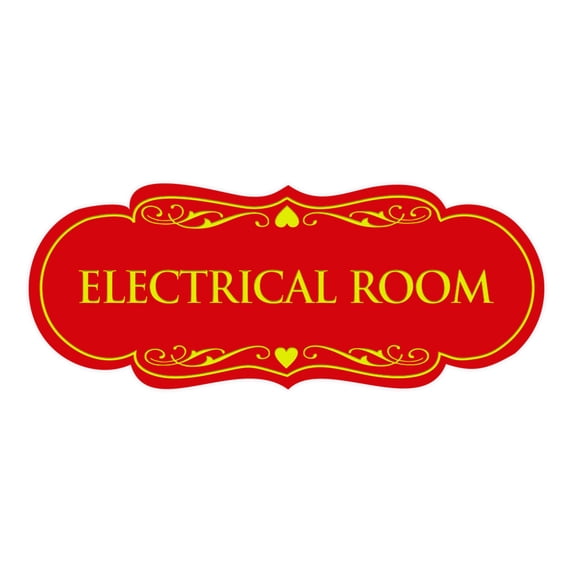 Designer Electrical Room Sign(Red/Yellow) - Large