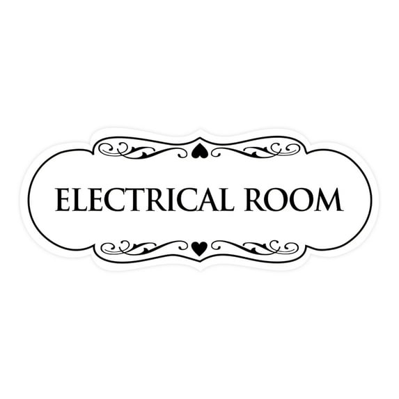 Designer Electrical Room Sign(White) - Large