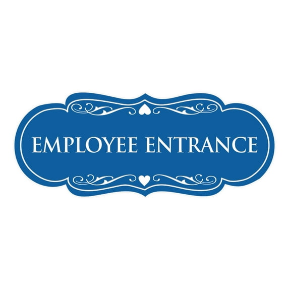 Designer Employee Entrance Sign(Blue) - Large