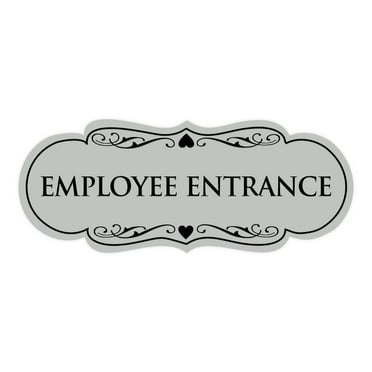 Designer Employee Entrance Sign(Lt Gray) - Medium