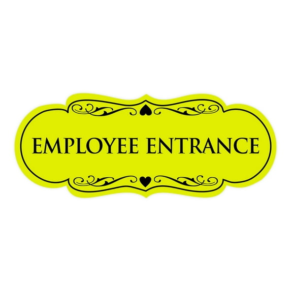 Designer Employee Entrance Sign(Yellow / Black) - Medium