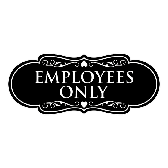 Designer Employees Only Sign(Black) - Large